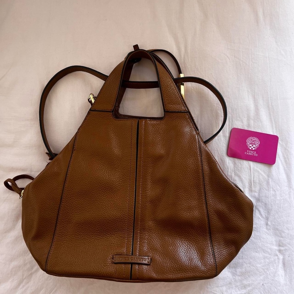 Vince Camuto Brown Crossbody Bag with Structured Design